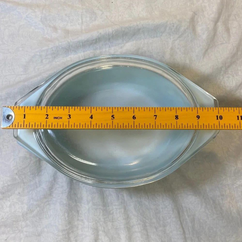 Vintage Pyrex 043 Snowflake Blue 1.5 Qt Casserole Dish w/ 943-C Lid USA